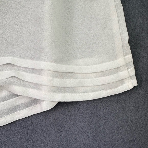 ABERCROMBIE & FITCH White Sheer Floral Lace Overlay Sleeveless Cami Blouse Sz M - Picture 8 of 10